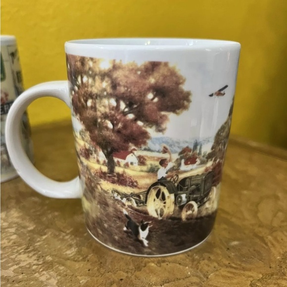 John Deere Set Of 2 Coffee Cup Mug Retro Collectible Memorabilia Farm Tractor - Picture 5 of 12